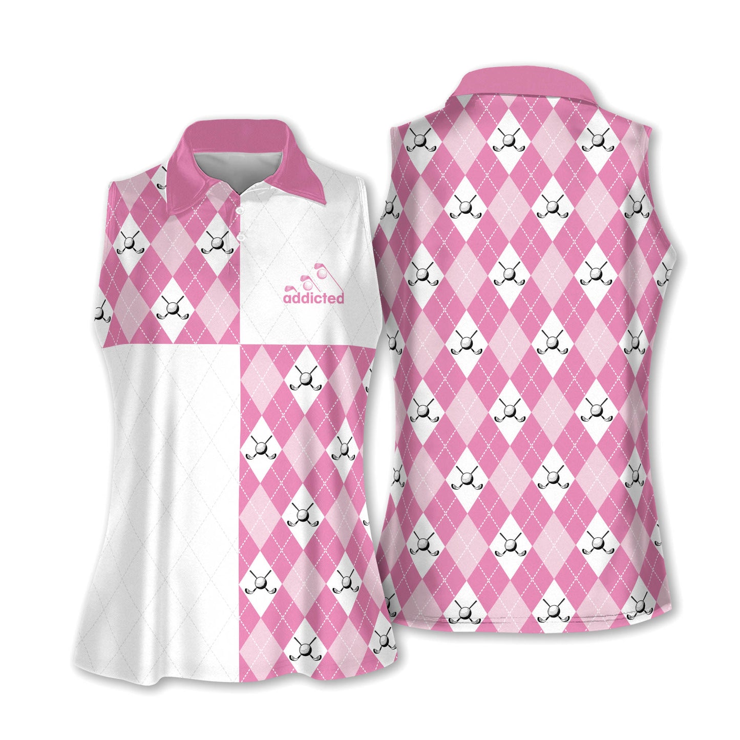 Pink Dry Fit Golf Shirts For Women I0376