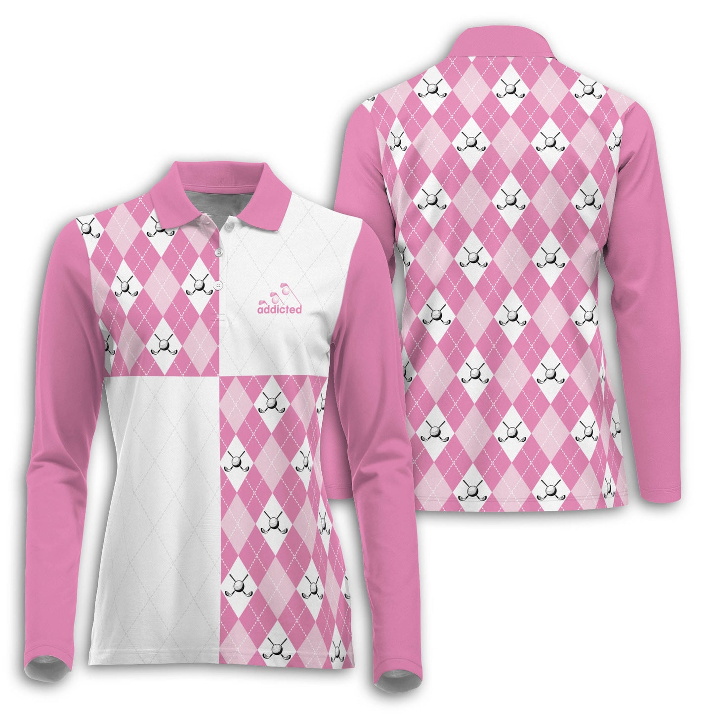 Pink Womens Golf Dry Fit Long Sleeve I0376