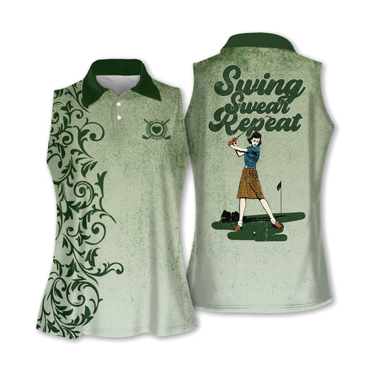 Swing Swear Repeat Sleeveless Shirt I0388