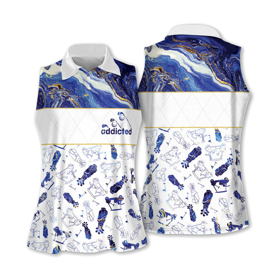 Blue Marble Addicted Pattern Golf Shirt I0389