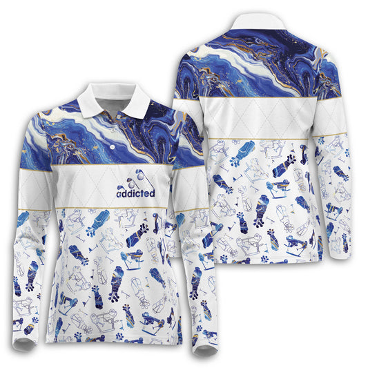 Blue Addicted Pattern Golf Long Sleeve I0389