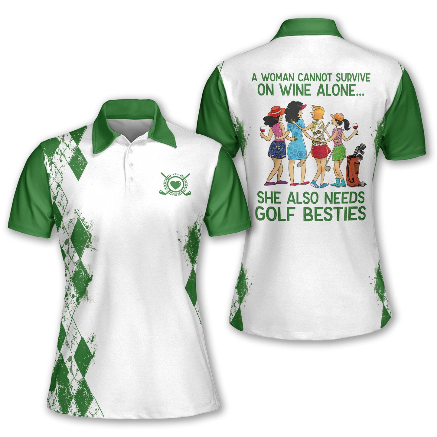 She Also Needs Golf Besties Polo Shirt I0392