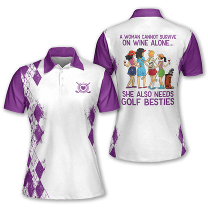 She Also Needs Golf Besties Polo Shirt I0392