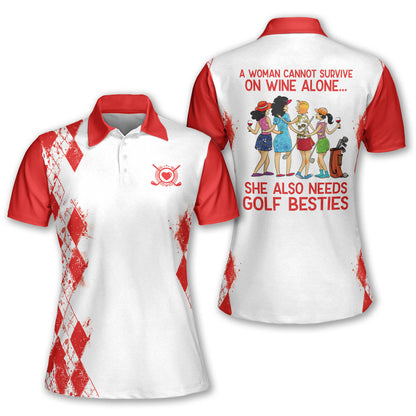 She Also Needs Golf Besties Polo Shirt I0392