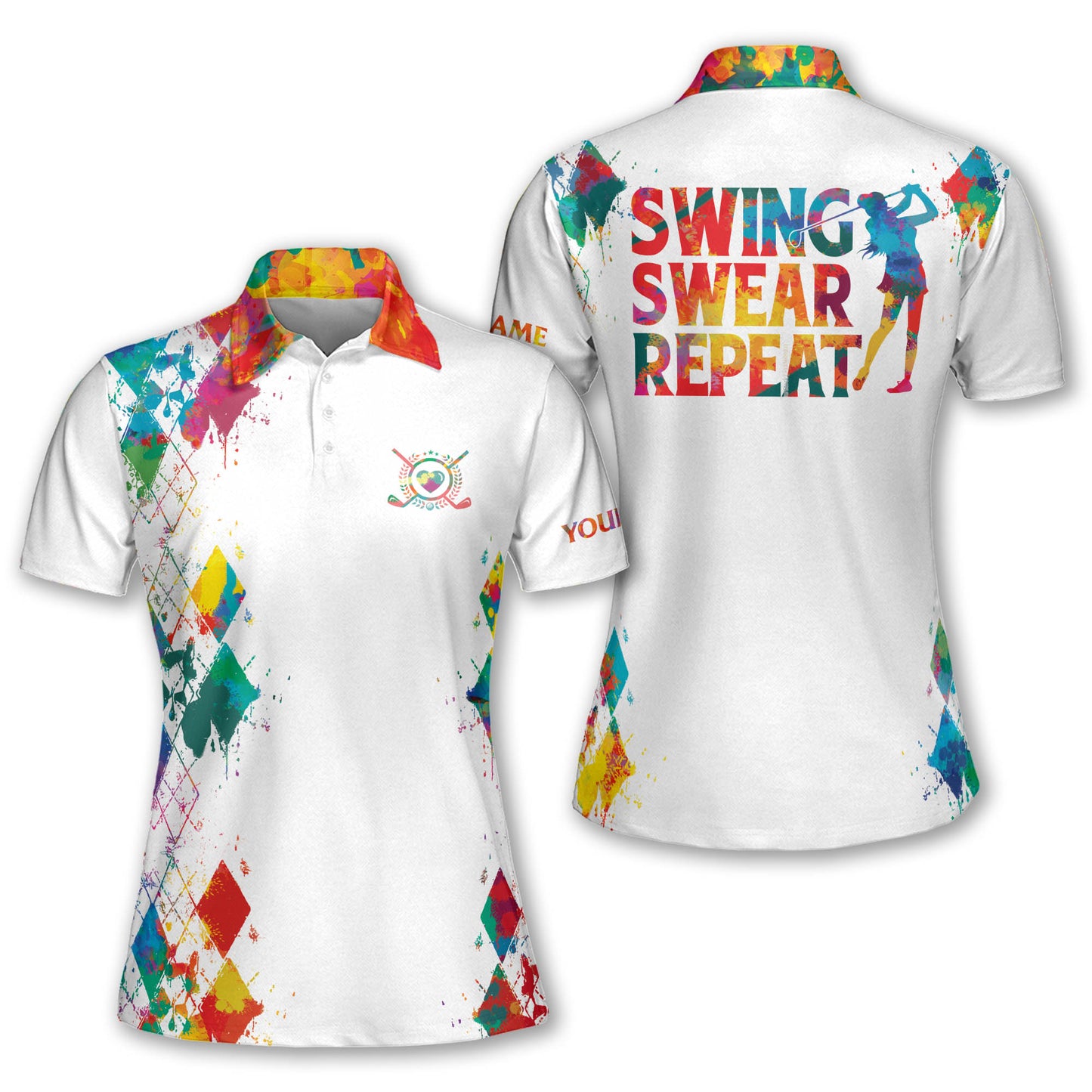 Swing Swear Repeat Golf Shirt I0515