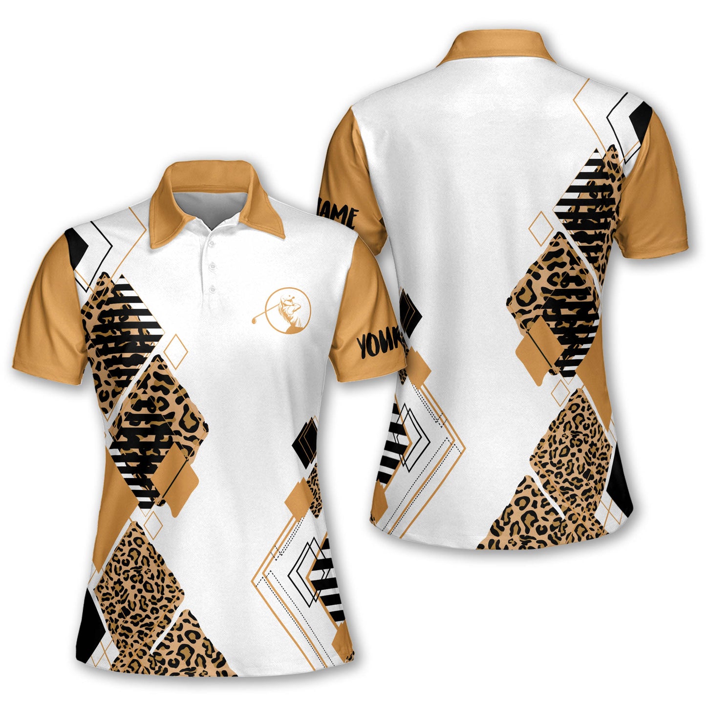 Leopard Pattern Golf Shirt Women I0526