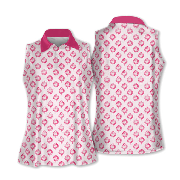 Let's Go Girl Western Sleeveless Golf Shirts Women, Pink Cowgirl Golf Shirts GE0034