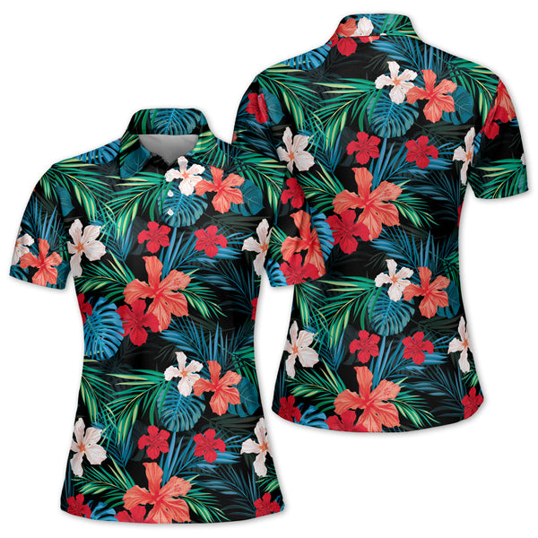 Women's Tropical Golf Polo Shirts, Ladies Tropical Golf Shirts GZ0022