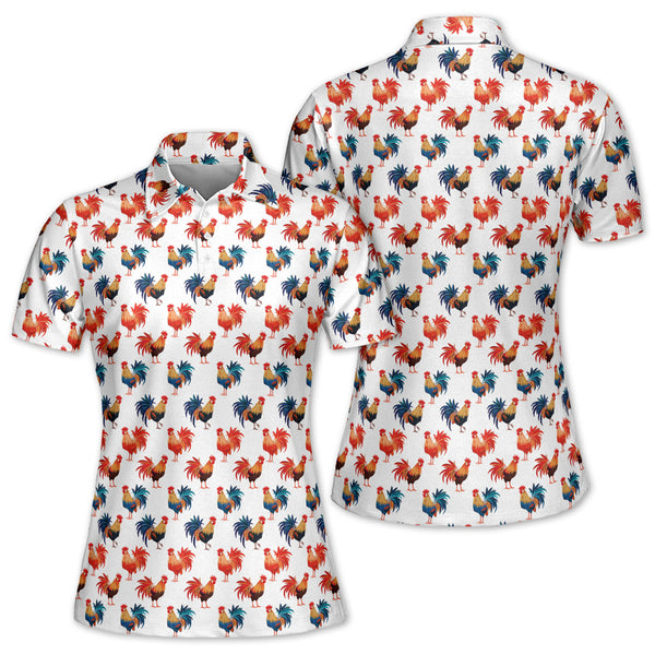 Rooster Golf Polo Shirts Women, Chicken Golf Shirt For Women GE0038