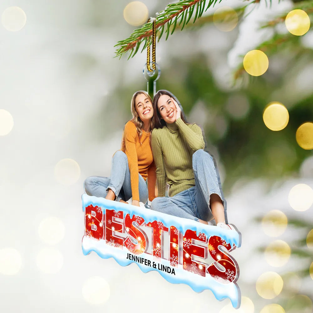 Custom Photo Family Besties Siblings Coworkers - Personalized Cutout Acrylic Ornament, Personalized Photo Christmas Ornament 2024 ON0395