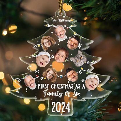 Custom Photo First Christmas As A Family - Personalized Custom Shaped Acrylic Ornament, Personalized Family Christmas Ornament ON0375