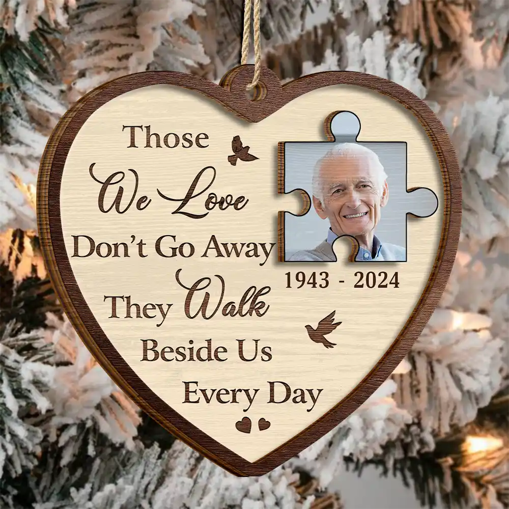 Custom Photo A Piece Of My Heart Memorial - Personalized 2-Layered Wooden Ornament, Custom In Loving Memory Ornament ON1128