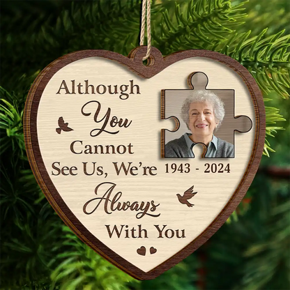 Custom Photo A Piece Of My Heart Memorial - Personalized 2-Layered Wooden Ornament, Custom In Loving Memory Ornament ON1128