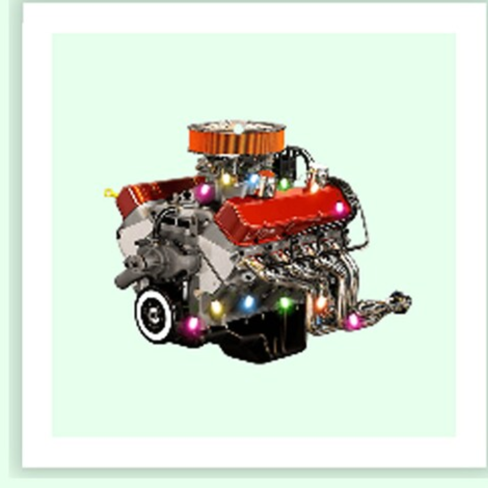 Personalized Hot Rod V8 Engine Christmas Ornament, Custom Name Hot Rod V8 Engine Ornament ON0497