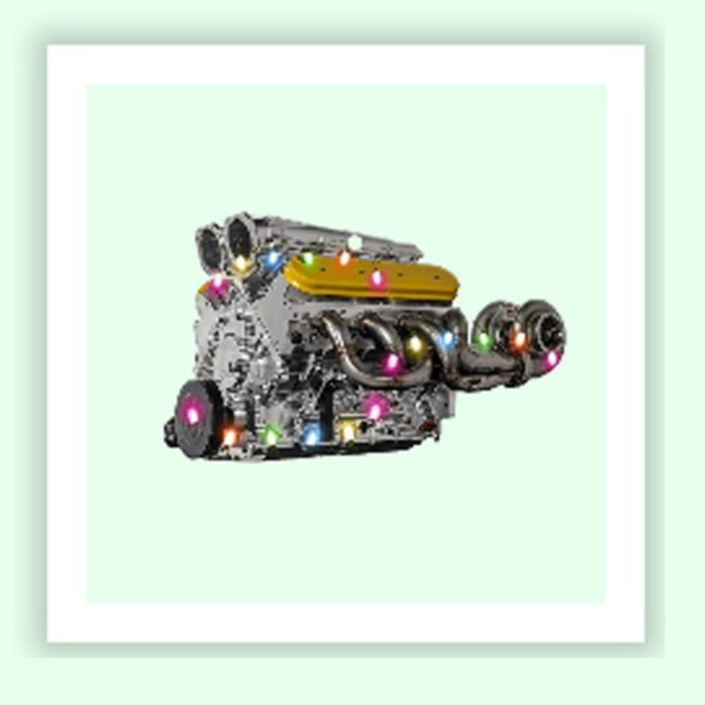 Personalized Hot Rod V8 Engine Christmas Ornament, Custom Name Hot Rod V8 Engine Ornament ON0497