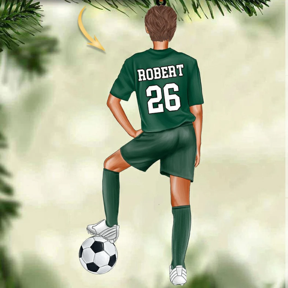 Personalized Soccer Player Christmas Ornament, Soccer Girl Ornament, Custom Name Number Soccer Ornament ON0486