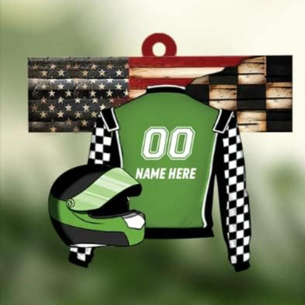 Personalized Dirt Track Racing Christmas Ornament, Custom Name Racer Ornament ON0617