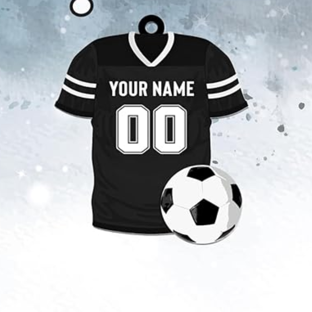 Personalized Soccer Uniform Christmas Ornament 2024, Custom Name Soccer Player Ornament ON0834