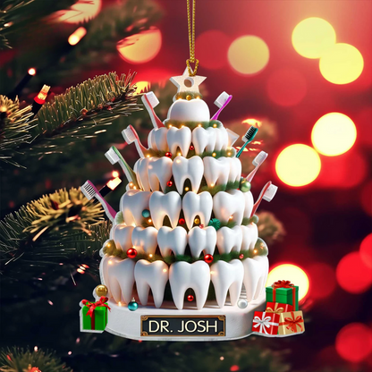 Personalized Dental Hygiene Christmas Ornament, Custom Dental Squad Ornament With Name ON0870