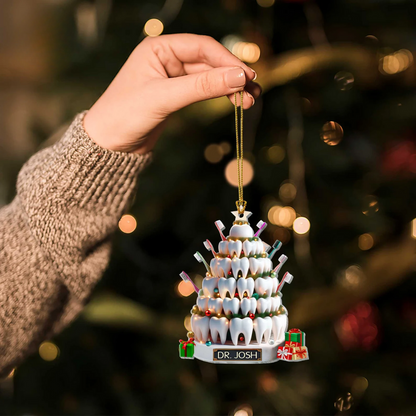 Personalized Dental Hygiene Christmas Ornament, Custom Dental Squad Ornament With Name ON0870