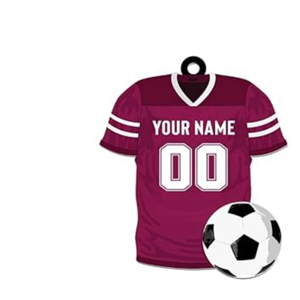 Personalized Soccer Uniform Christmas Ornament 2024, Custom Name Soccer Player Ornament ON0834