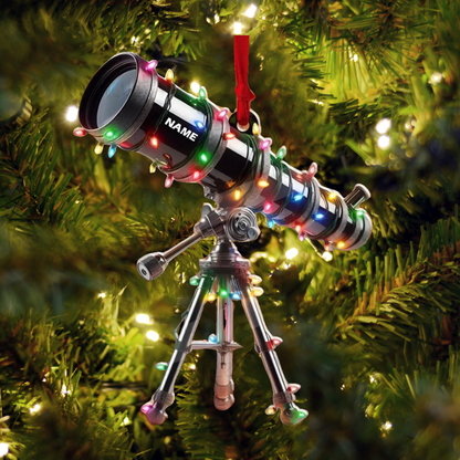 Personalized Telescope Christmas Light Ornament, Custom Name Loved Telescope Ornament ON0793