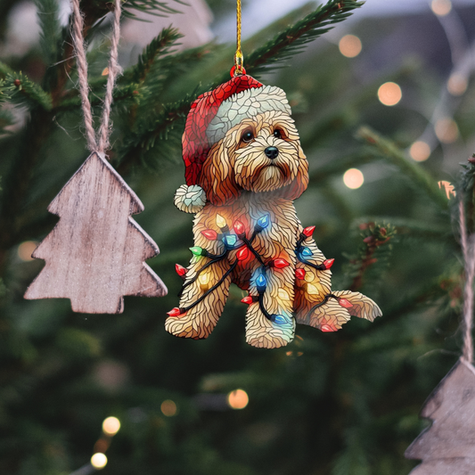 Cavapoo Light Christmas Ornament, Cavapoo Xmas Ornament For Dog Lover ON0879