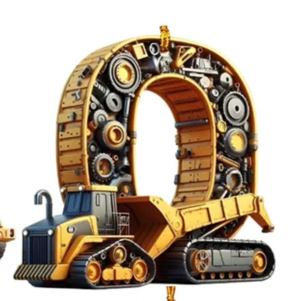 Construction Vehicle Letter Christmas Ornament, Initial Letter Truck Tractor Ornament ON0882