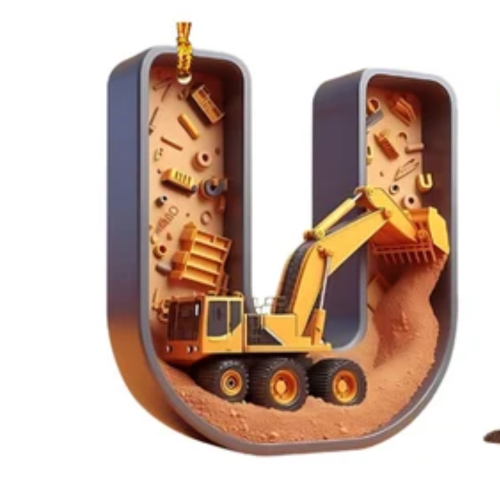 Construction Vehicle Letter Christmas Ornament, Initial Letter Truck Tractor Ornament ON0882