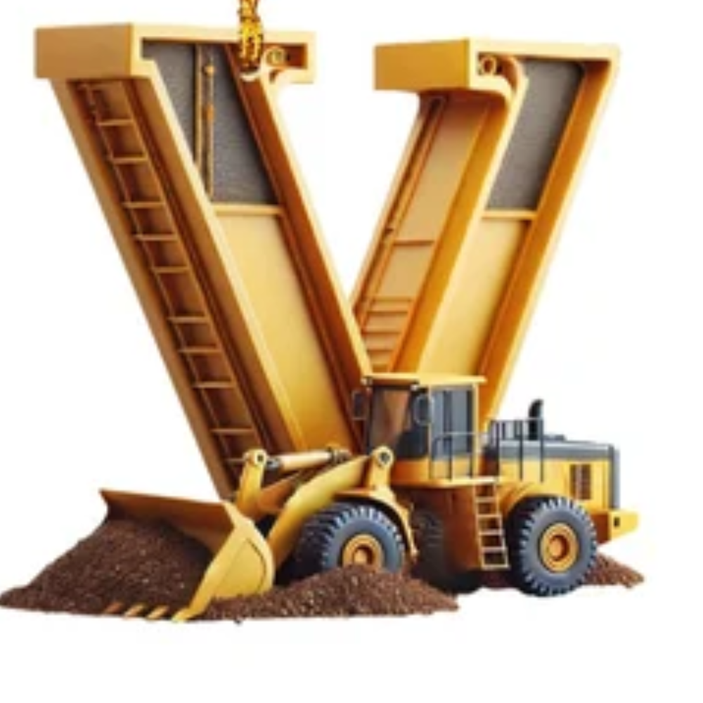 Construction Vehicle Letter Christmas Ornament, Initial Letter Truck Tractor Ornament ON0882