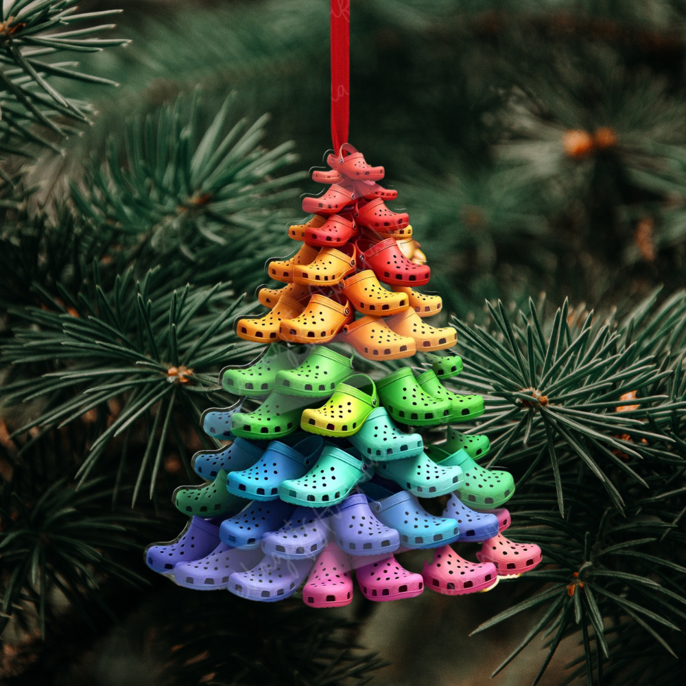 Crocs Stack Tree Christmas Ornament, Crocin' Around The Christmas Tree Ornament ON0859