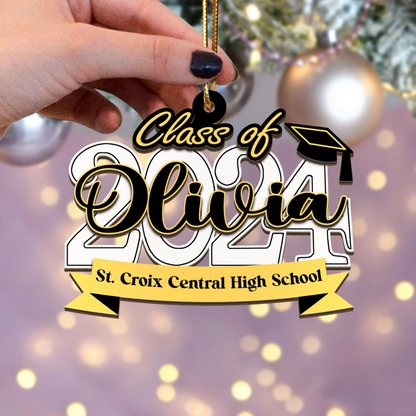 Personalized Class Of Graduation 2024 Ornament, Custom Graduate College Graduation Ornament ON0895