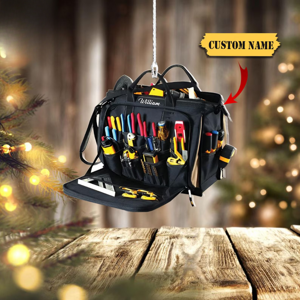 Personalized Plumber Tool Bag Ornament, Custom Name Plumber Christmas Ornament ON0907