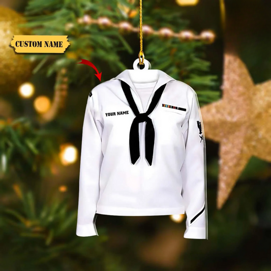 Personalized Sailor Uniform Ornament, Custom Name Sailor Christmas Ornament ON0908