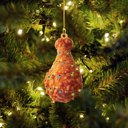 Fried Chicken Leg Light Christmas Ornament, Fried Chicken Lover Ornament ON0947