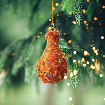 Fried Chicken Leg Light Christmas Ornament, Fried Chicken Lover Ornament ON0947