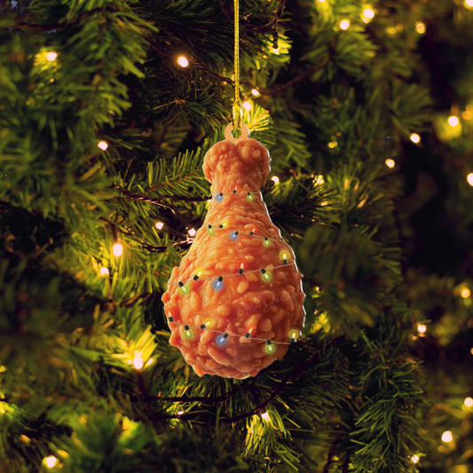 Fried Chicken Leg Light Christmas Ornament, Fried Chicken Lover Ornament ON0947