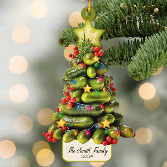 Personalized Pickles Christmas Tree Ornament 2024, Custom Pickle Lover Xmas Ornament ON0901