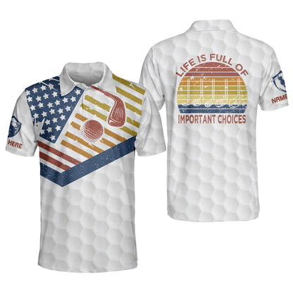 Patriotic Golf Shirts for Men Retro GM0267