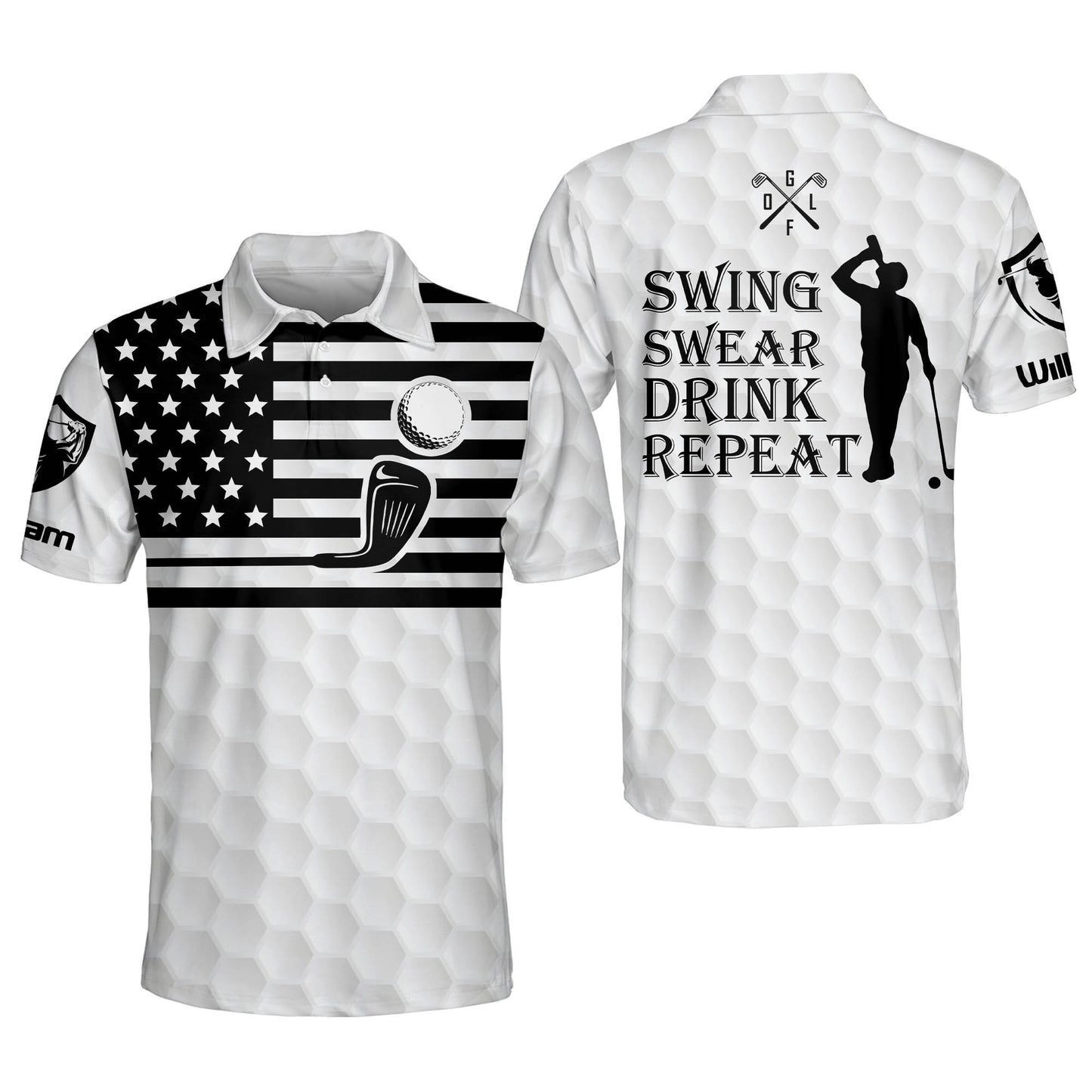 Swing Swear Drink Repeat Golf Polos GM0010