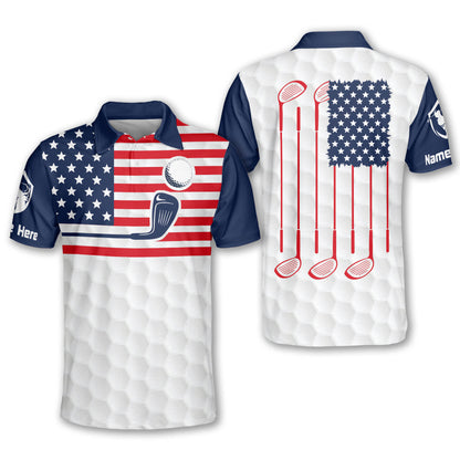 Proud American Flag Golf Polos For Men GM0069