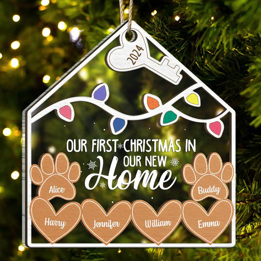 Our 1st Christmas In Our New Home - Personalized 2-Layered Mix Ornament, Personalized New Home Christmas Ornament 2024 ON0428