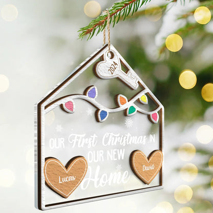 Our 1st Christmas In Our New Home - Personalized 2-Layered Mix Ornament, Personalized New Home Christmas Ornament 2024 ON0428