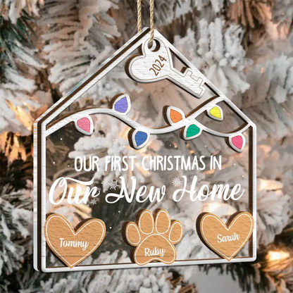 Our 1st Christmas In Our New Home - Personalized 2-Layered Mix Ornament, Personalized New Home Christmas Ornament 2024 ON0428