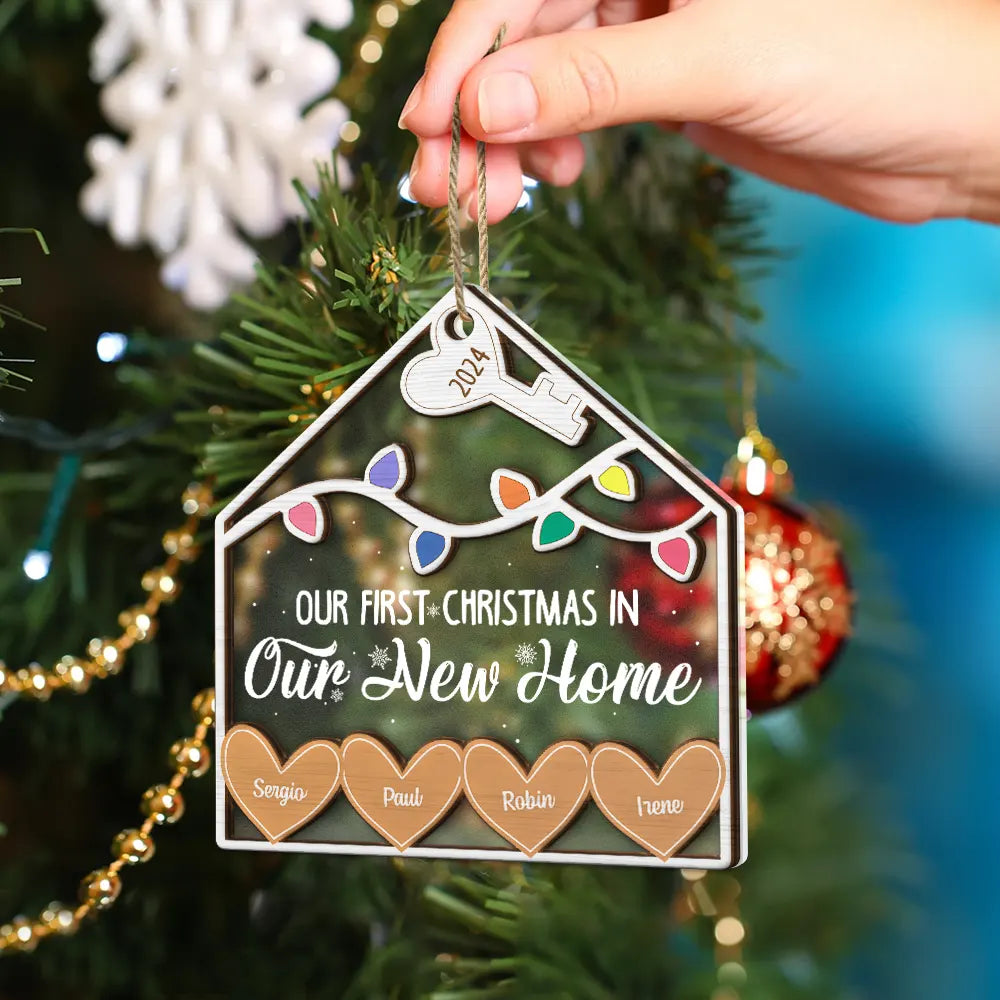 Our 1st Christmas In Our New Home - Personalized 2-Layered Mix Ornament, Personalized New Home Christmas Ornament 2024 ON0428