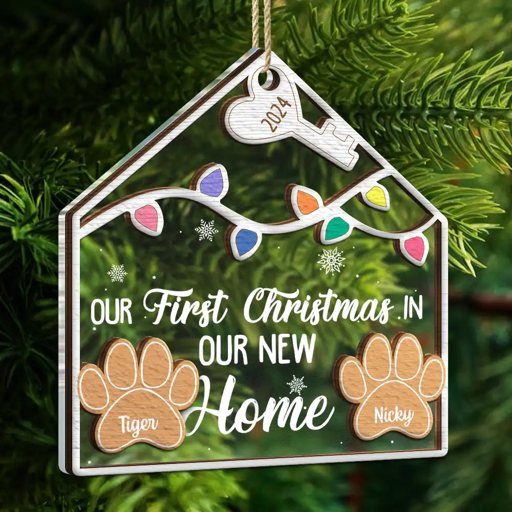 Our 1st Christmas In Our New Home - Personalized 2-Layered Mix Ornament, Personalized New Home Christmas Ornament 2024 ON0428