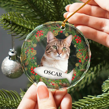 Custom Photo If Love Could Saved You Pet Lover - Personalized Circle Glass Ornament, Custom Pet Ornaments with Photo and Name ON0262