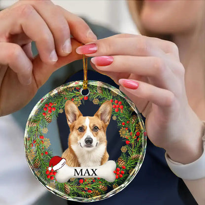 Custom Photo If Love Could Saved You Pet Lover - Personalized Circle Glass Ornament, Custom Pet Ornaments with Photo and Name ON0262