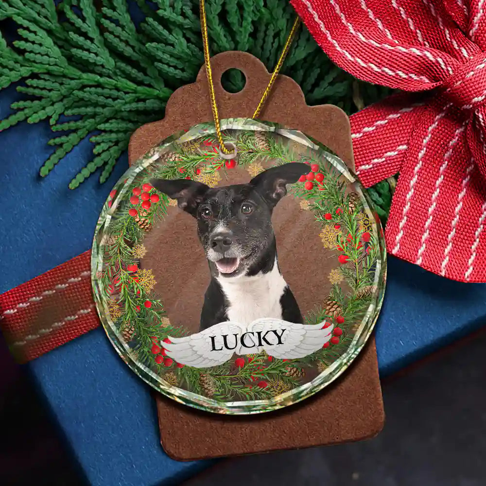 Custom Photo If Love Could Saved You Pet Lover - Personalized Circle Glass Ornament, Custom Pet Ornaments with Photo and Name ON0262