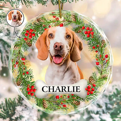 Custom Photo If Love Could Saved You Pet Lover - Personalized Circle Glass Ornament, Custom Pet Ornaments with Photo and Name ON0262